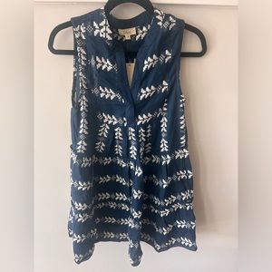 Elan Navy and White Swim Coverup
